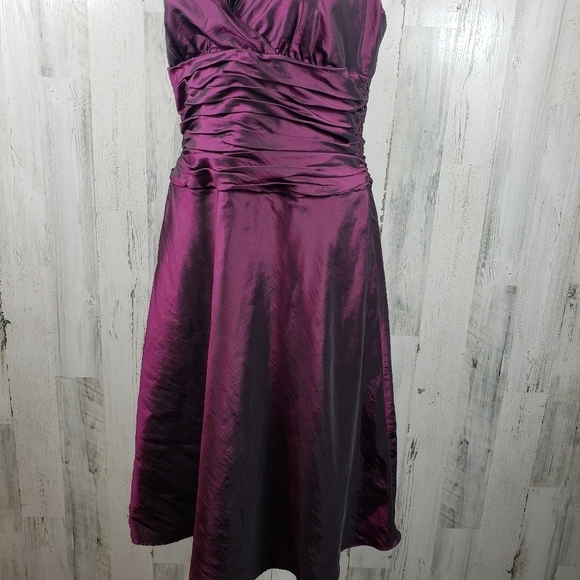 Rena rowan purple halter midi dress women's size 10 - Picture 3 of 13